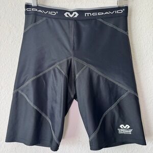 McDavid Cross Compression Shorts Mens Large Black Athletic Support 8200-BL-L